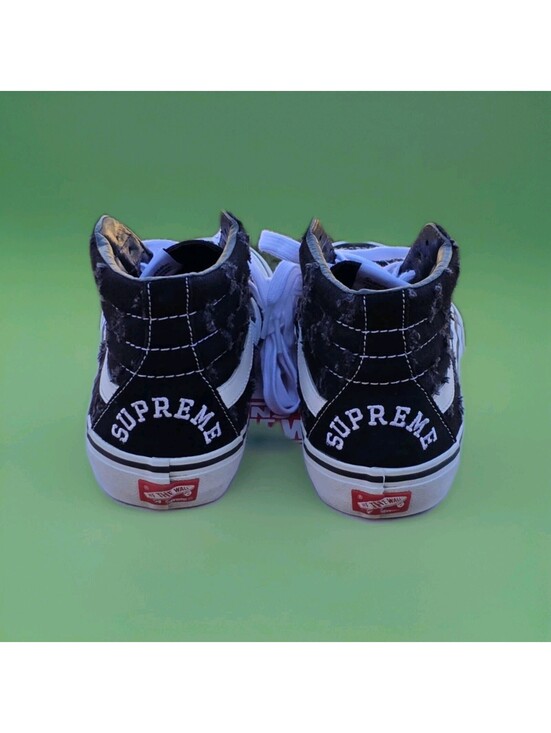 Size 8M - VANS Supreme x Sk8- High Black Hole Punch Denim main image 5